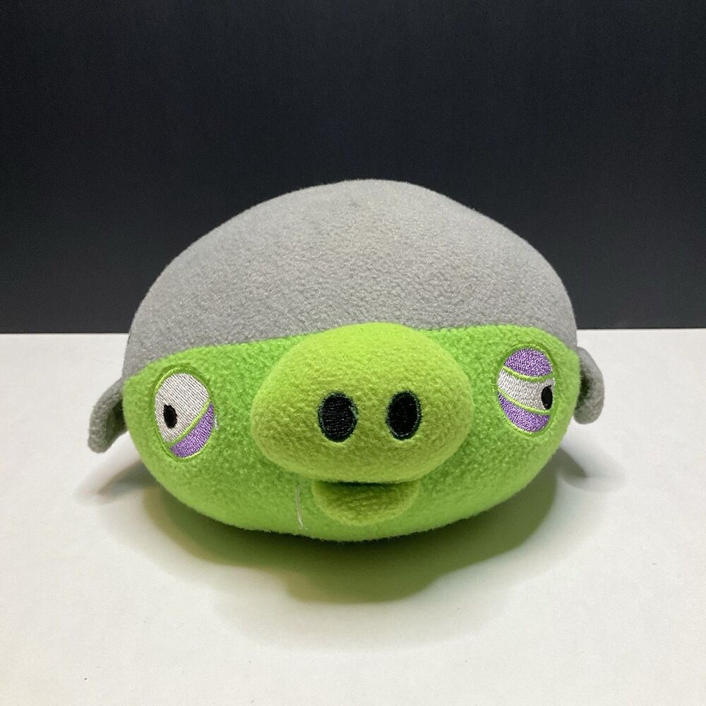 Angry Birds Corporal Pig Helmet Plush 5" Green Bad Piggies No Sound